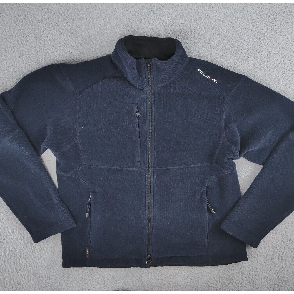 Polo Ralph Lauren Jacket Mens XL Navy Fleece Lined Classic Long Sleeve Full Zip